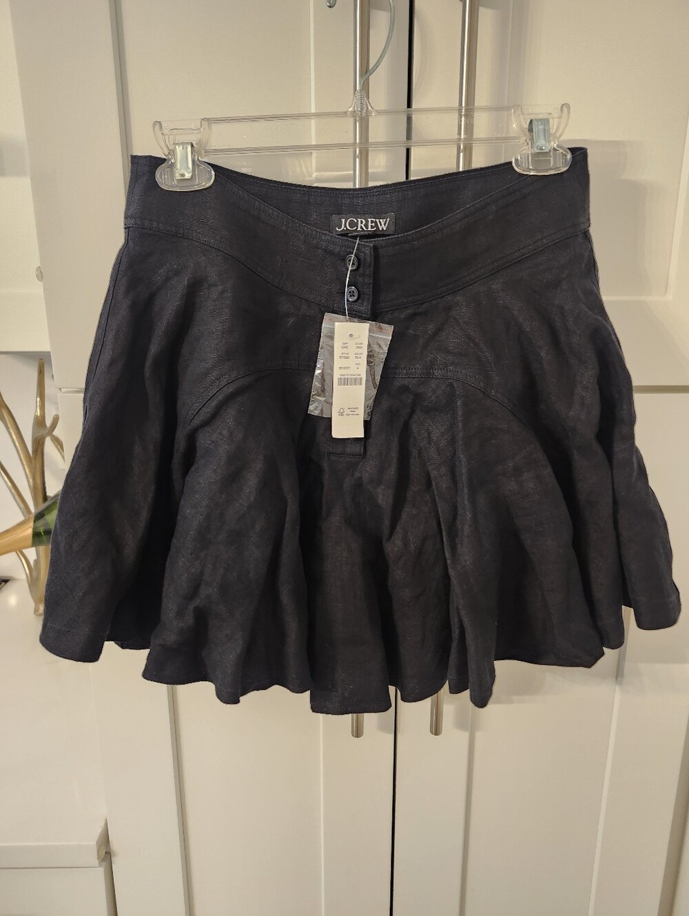 J. Crew Black Fit - Flared  Linen Blend Skirt Sz 4